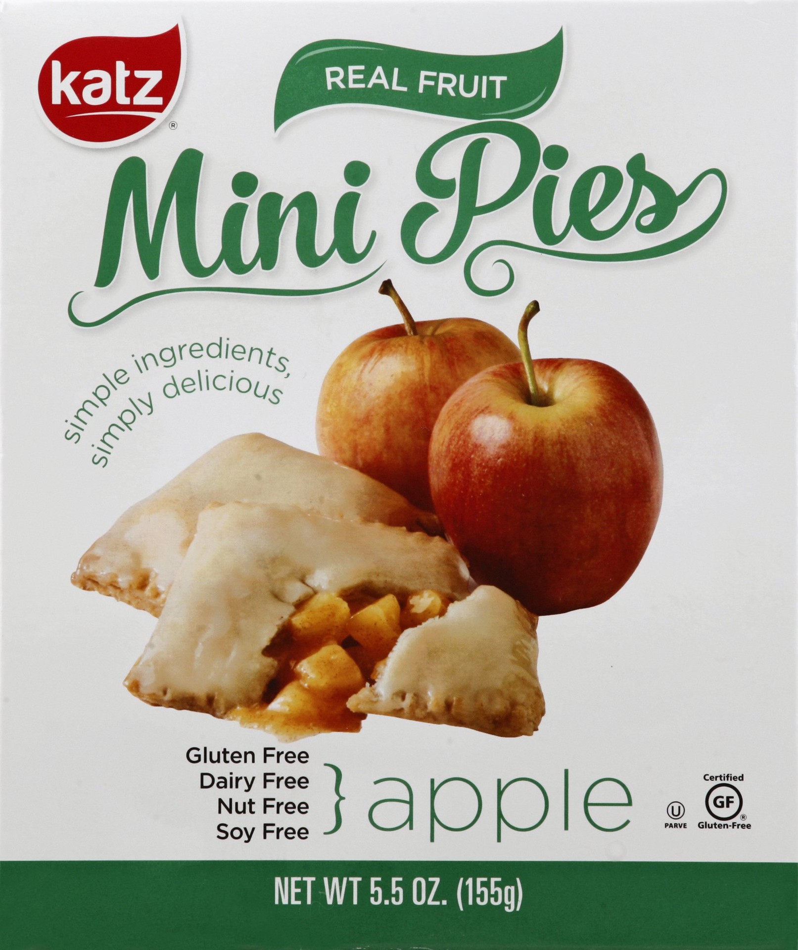 slide 1 of 1, Katz Mini Pies - Apple, 5.5 oz