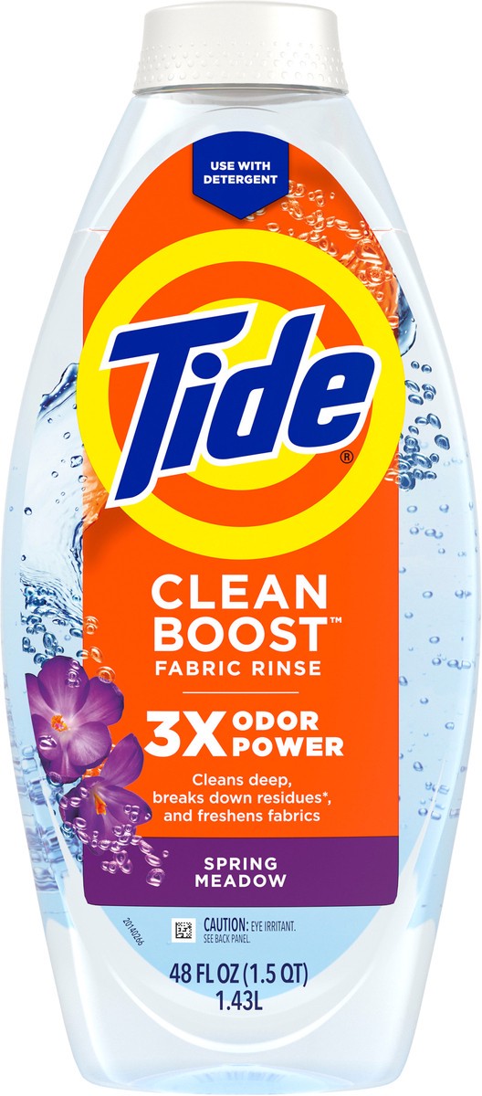 slide 3 of 7, Tide Clean Boost Fabric Rinse, 48 fl oz, Removes Odors and Residues, Safe on All Fabrics, Free of Dyes and Heavy Perfumes, Spring Meadow, 48 fl oz
