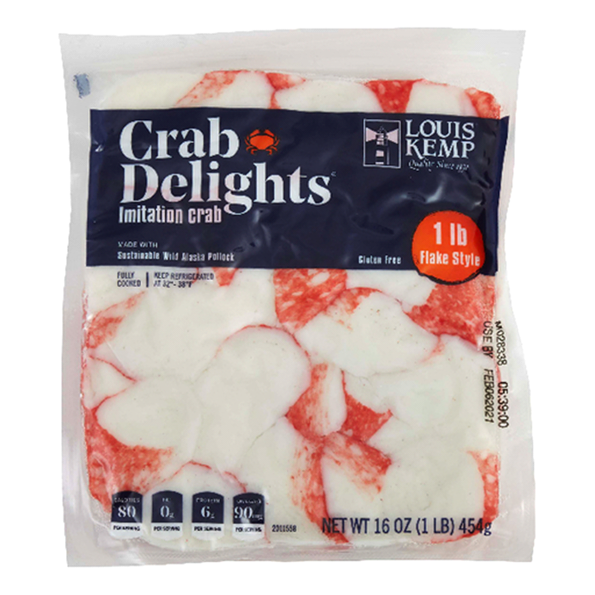 slide 1 of 1, Louis Kemp Imitation Crab, Flake Style, 1 lb, 1 lb