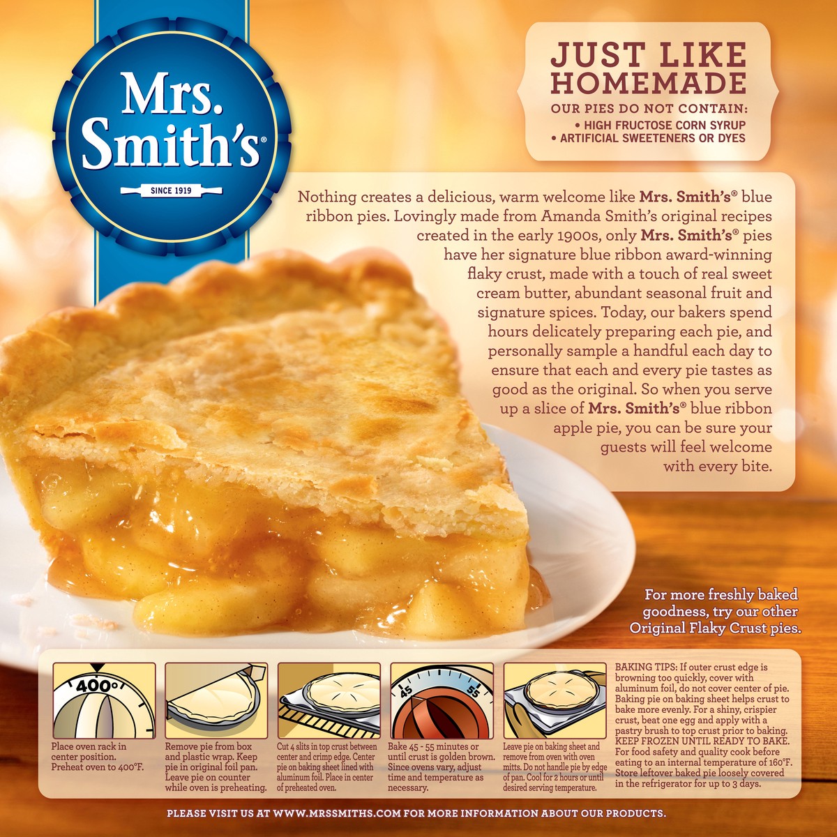 slide 7 of 9, Mrs. Smith's Original Flaky Crust Apple Pie, 2.31 lb
