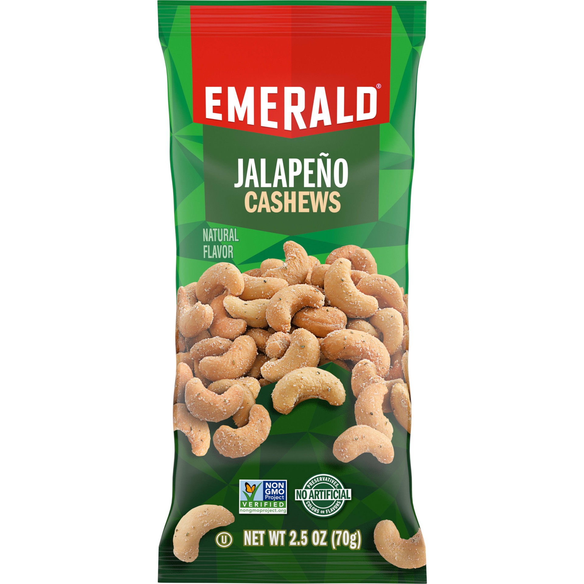 slide 1 of 5, Emerald Nuts, Jalapeno Cashews, 2.5 Oz Bag, 2.5 oz