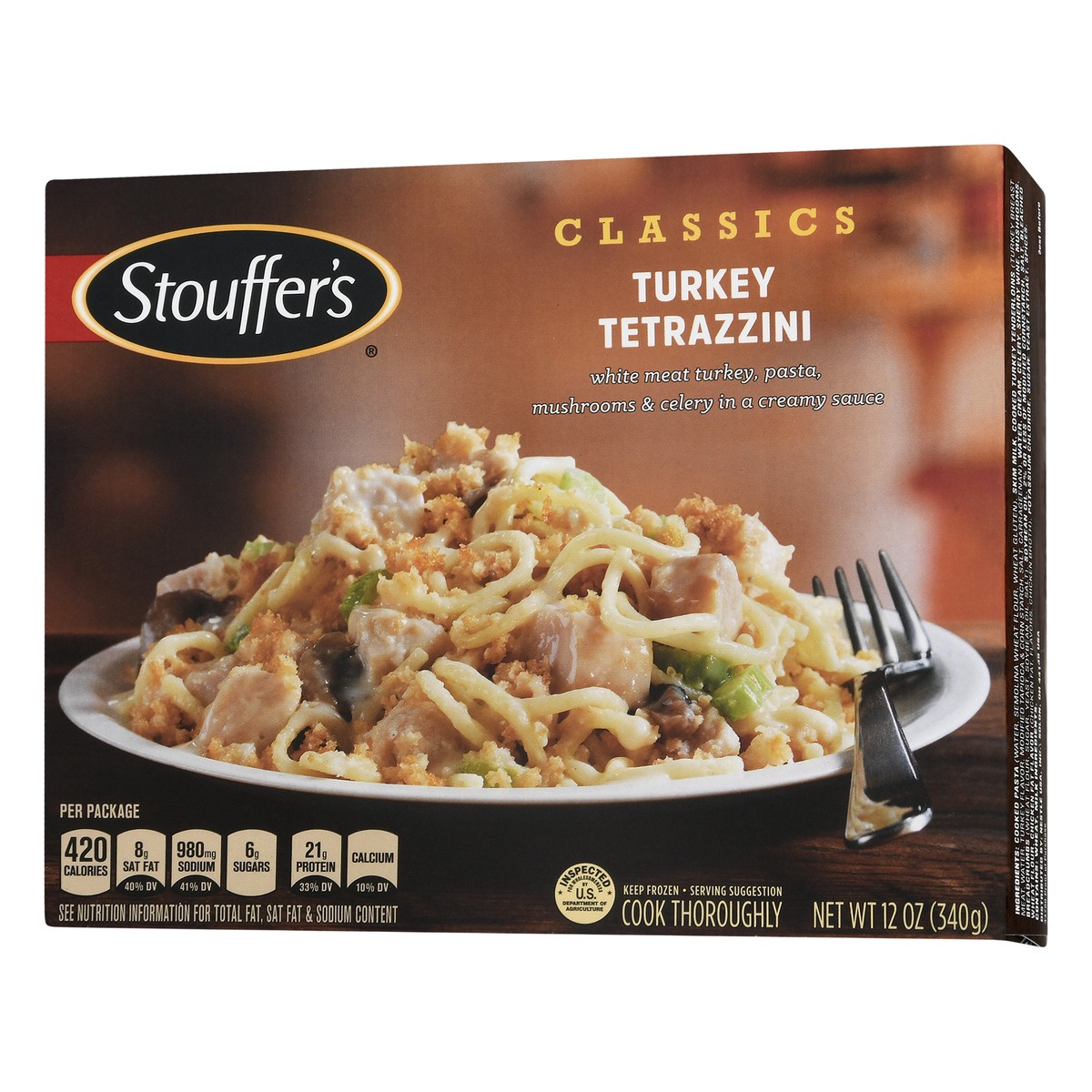 slide 2 of 9, Stouffer's Turkey Tetrazzini Frozen Meal, 12 oz