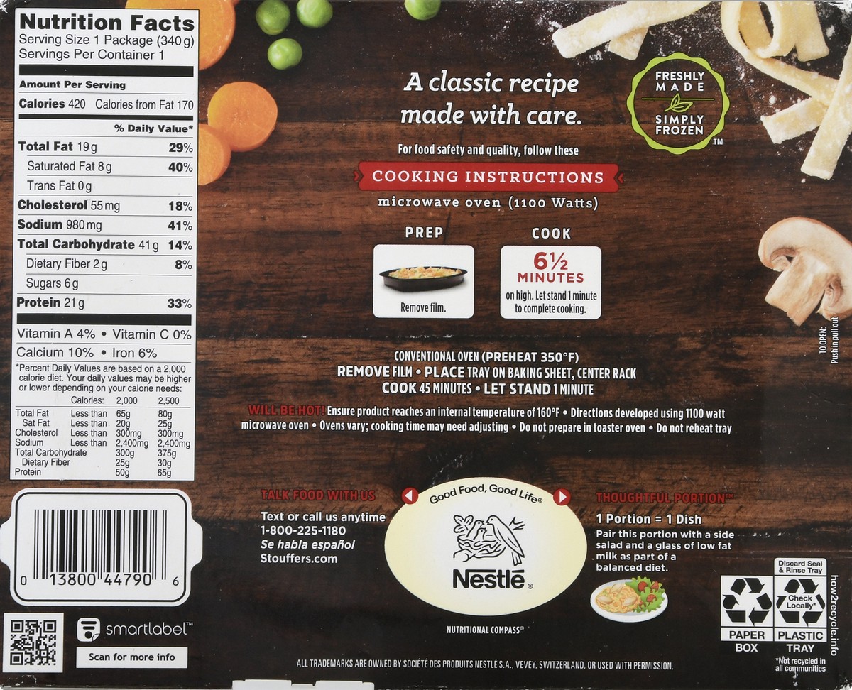 slide 8 of 9, Stouffer's Turkey Tetrazzini Frozen Meal, 12 oz