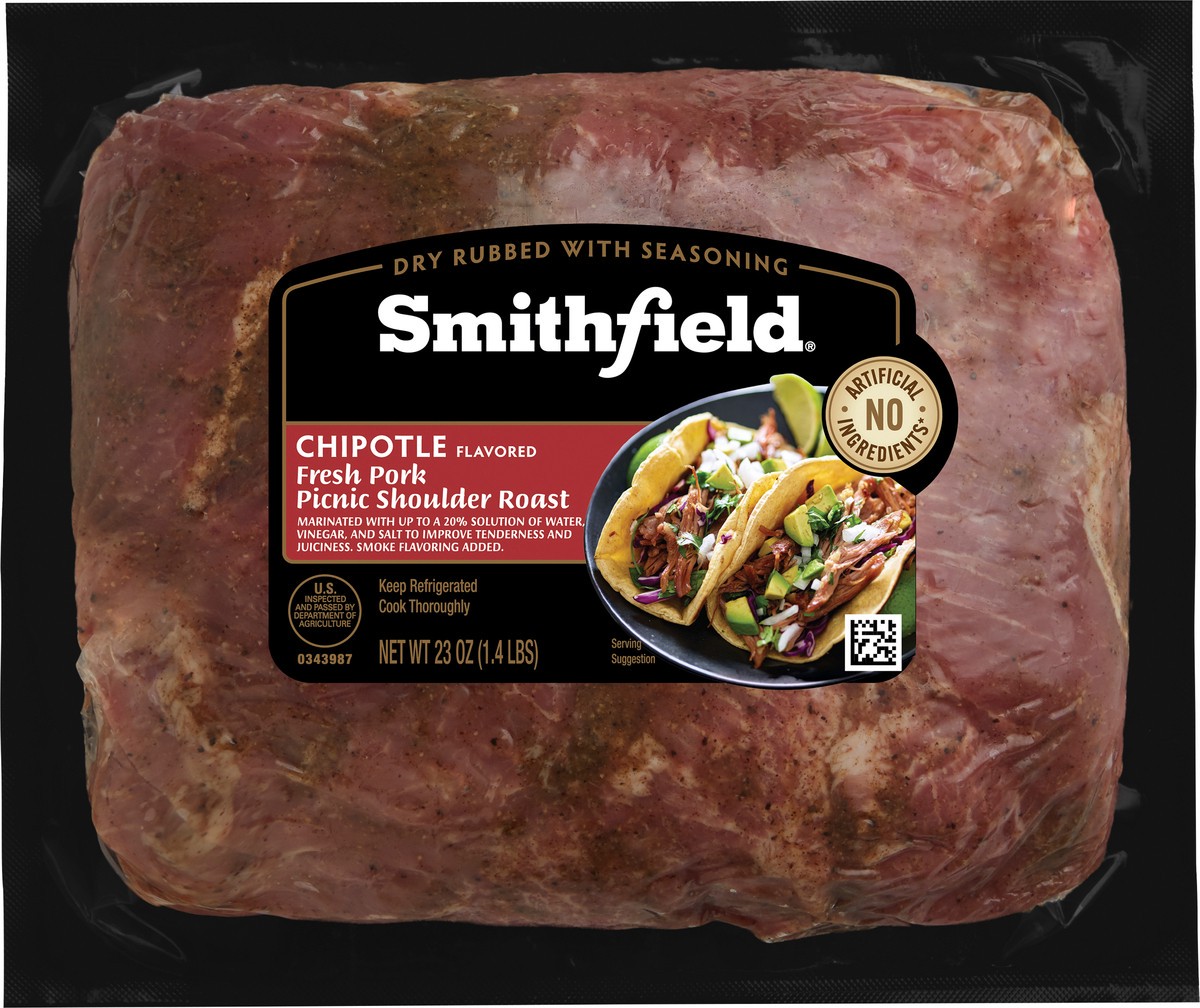 slide 3 of 7, Smithfield Chipotle Fresh Pork Picnic Shoulder Roast, 23 oz, 23 oz