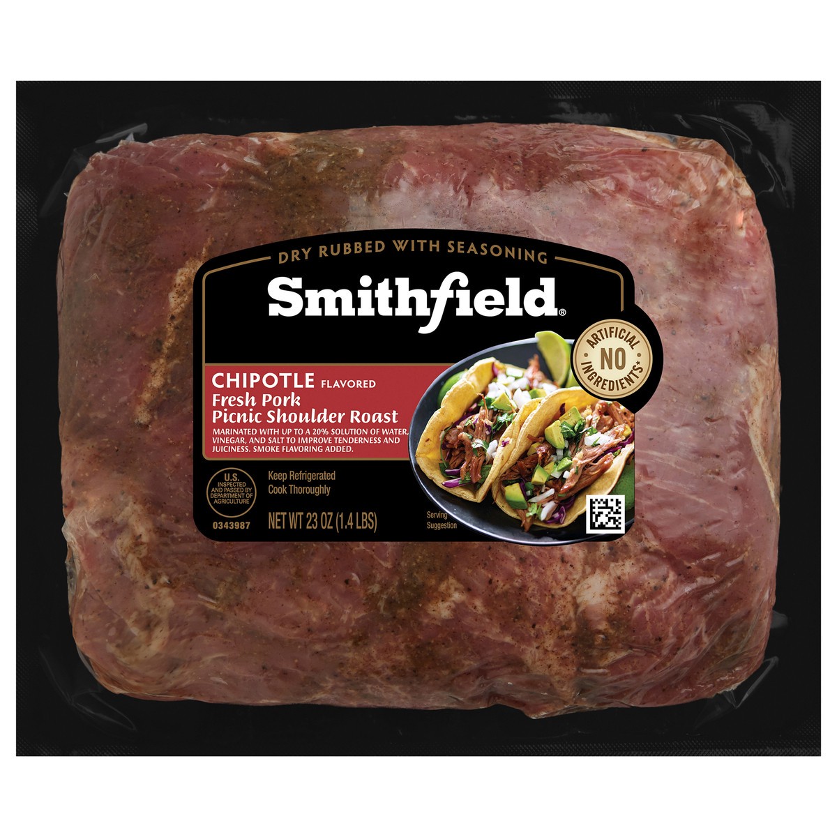 slide 1 of 7, Smithfield Chipotle Fresh Pork Picnic Shoulder Roast, 23 oz, 23 oz