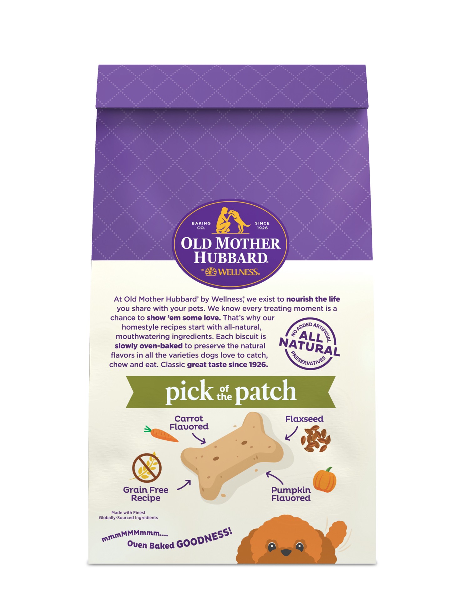 slide 4 of 4, Old Mother Hubbard Wellness Old Mother Hubbard Pick of the Patch Natural Grain Free Mini Oven-Baked Biscuits Dog Treats, 16 Ounce Bag, 16 oz