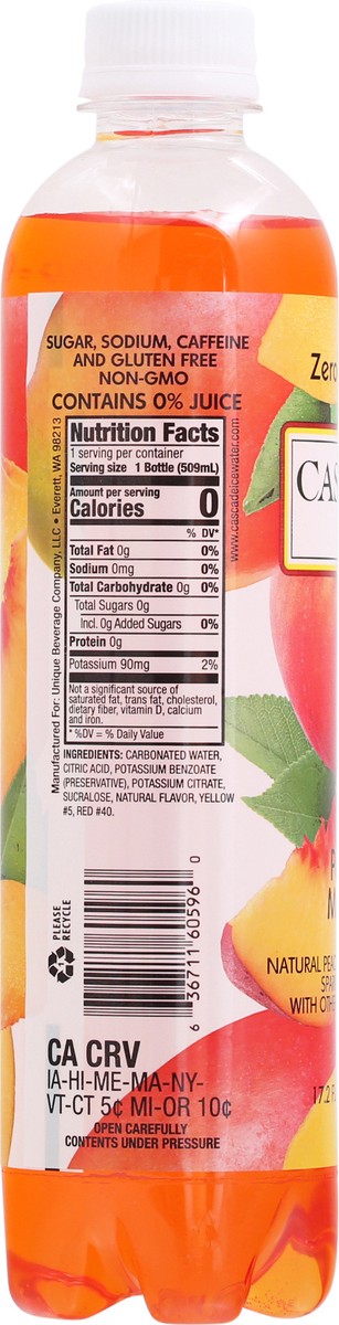 slide 3 of 9, Cascade Ice Peach Mango Sparkling Water 17.2 fl oz Bottle, 17 oz