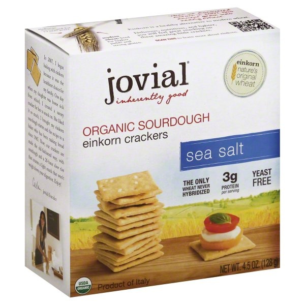 slide 1 of 1, Jovial Cracker Einkorn Sea Salt Org, 4.5 oz