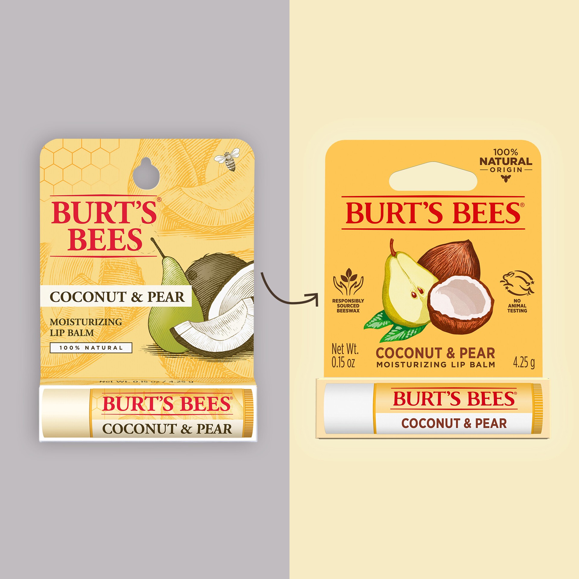 slide 5 of 5, Burt's Bees Moisturizing Coconut & Pear Lip Balm 0.15 oz, 0.15 oz