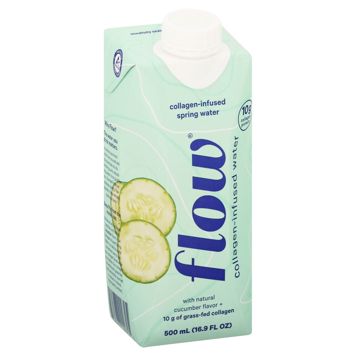 slide 5 of 13, Flow Collagen-Infused Cucumber Flavor Spring Water 500 ml, 16.9 oz