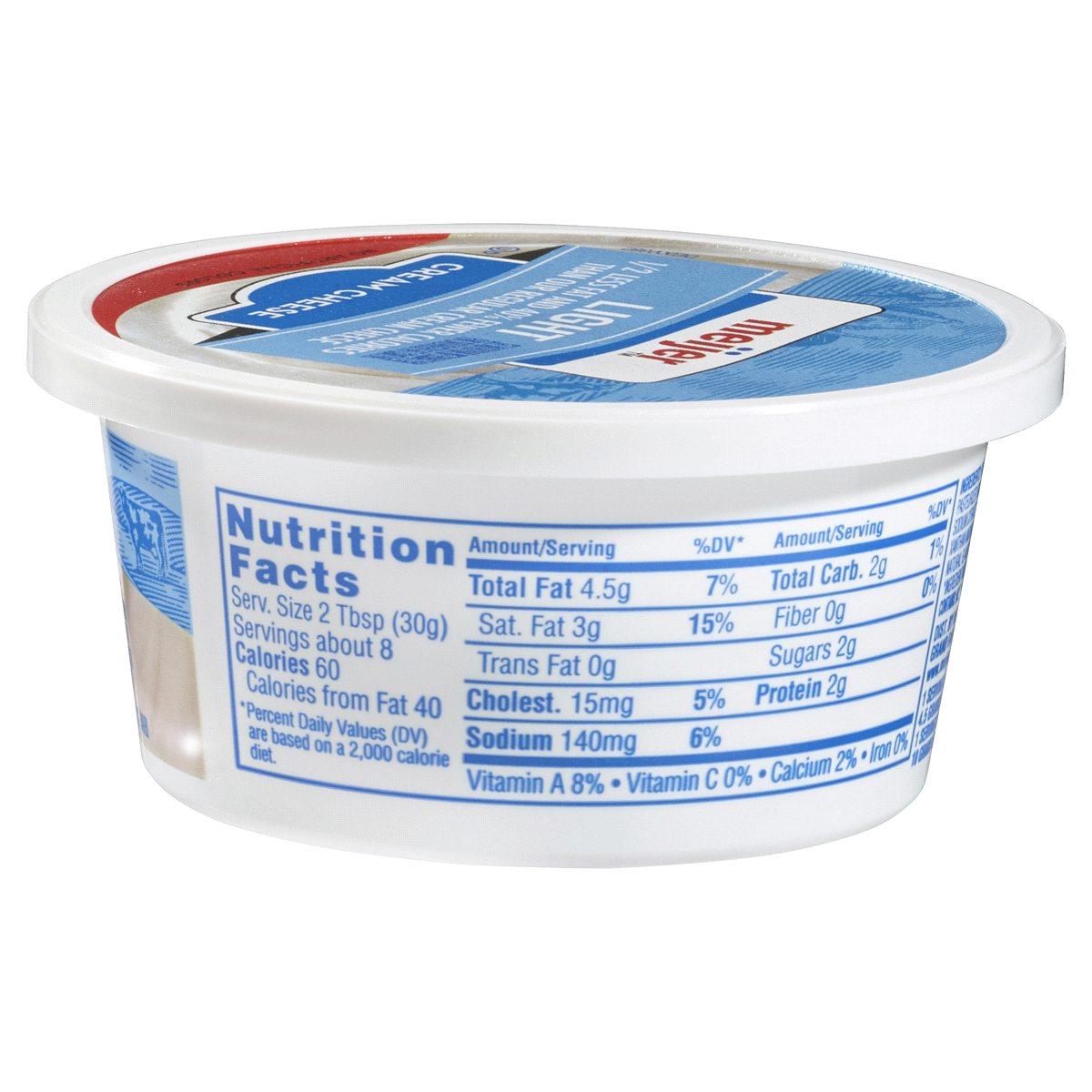 slide 2 of 3, Meijer Light Cream Cheese Spread, 8 oz