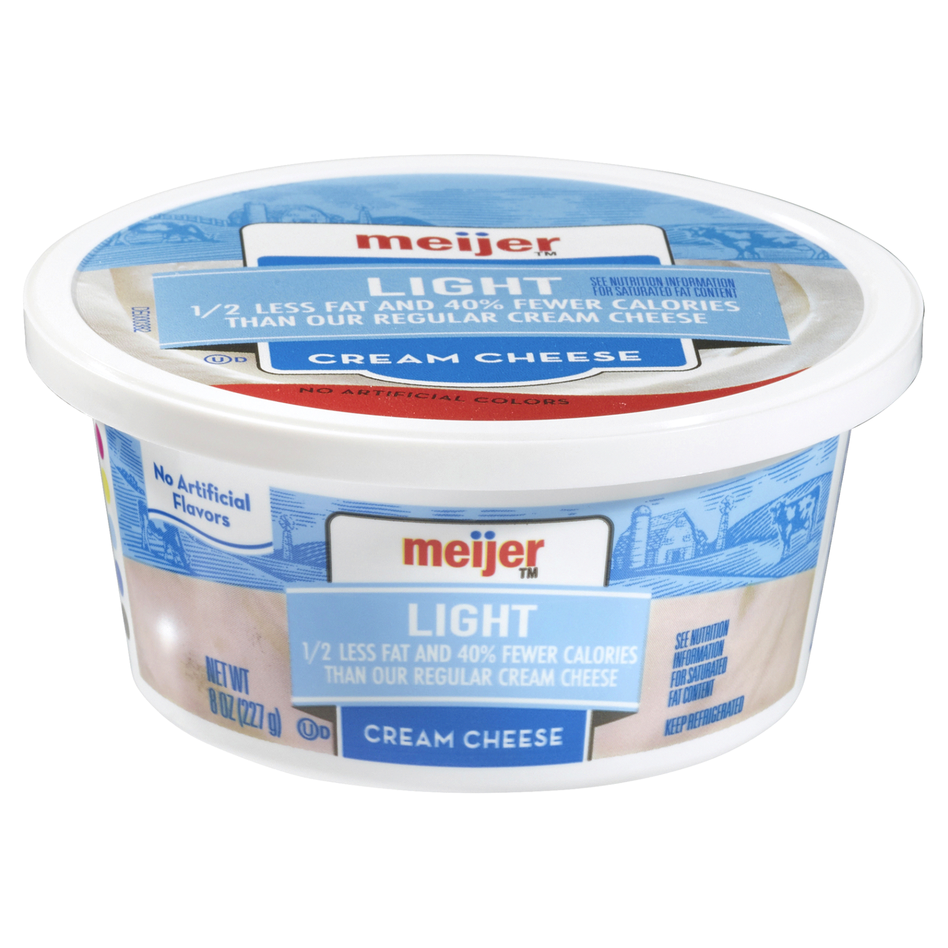 slide 1 of 3, Meijer Light Soft Cream Cheese Spread, 8 oz