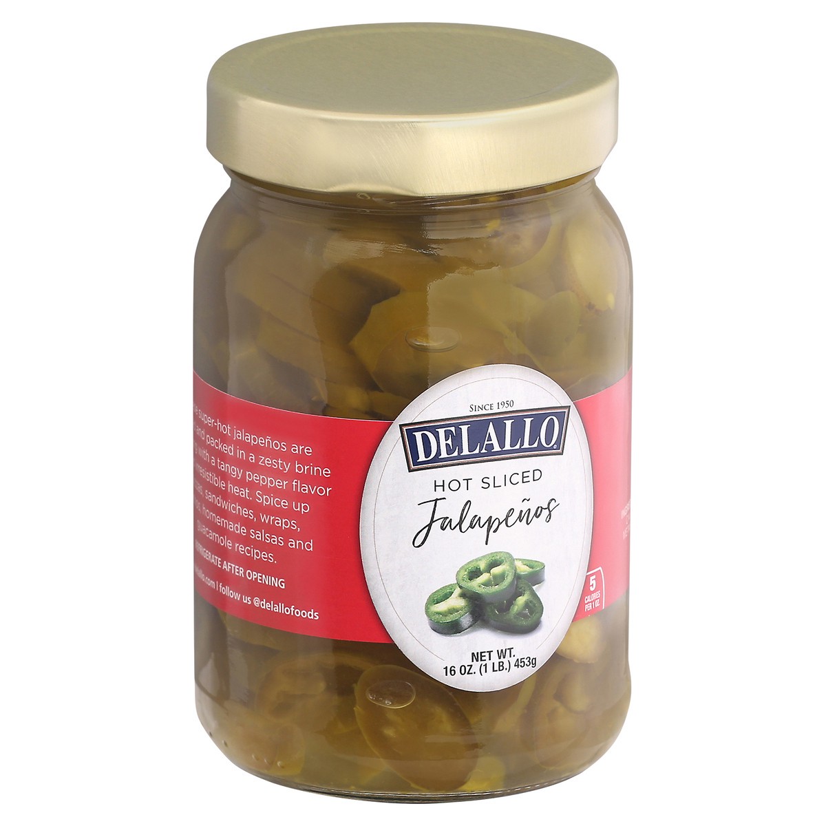 slide 9 of 9, DeLallo Xdk-Dlo Hot Sli Jalapeno Pepper, 16 oz