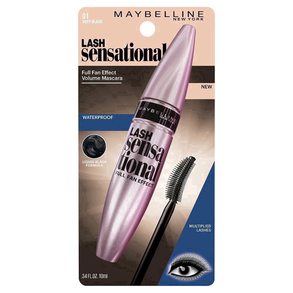 slide 48 of 84, Maybelline Lash Sensational Waterproof Mascara - Very Black, 0.3 fl oz