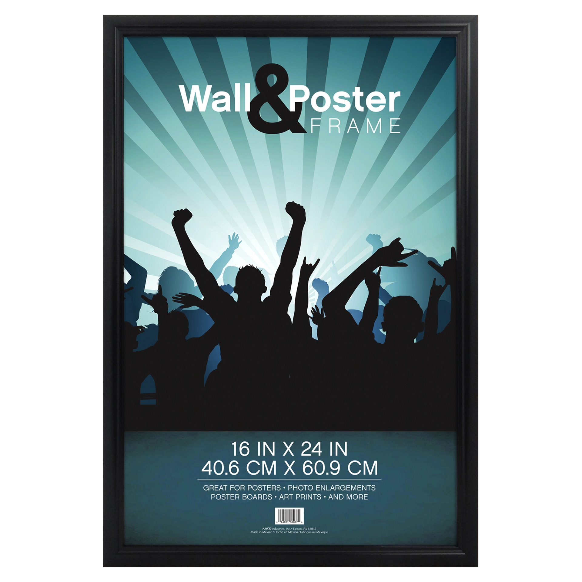 slide 1 of 1, MCS Townsend Poster Frame - Black, 16 in x 24 in