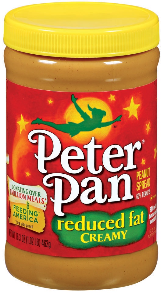 slide 1 of 1, Peter Pan Creamy Reduced Fat Peanut Spread Plastic Jar, 16.3 oz