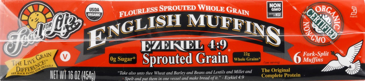 slide 4 of 13, Food for Life Ezekiel 4:9 Sprouted Grain English Muffins 6 ea, 16 oz