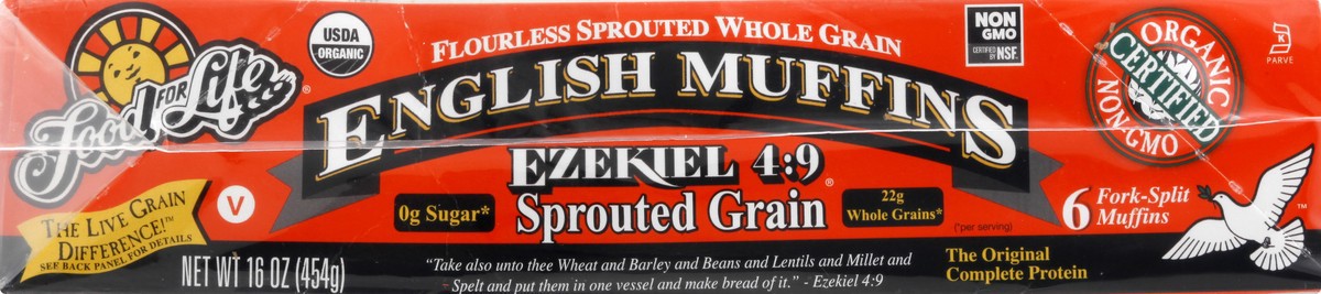 slide 12 of 13, Food for Life Ezekiel 4:9 Sprouted Grain English Muffins 6 ea, 16 oz