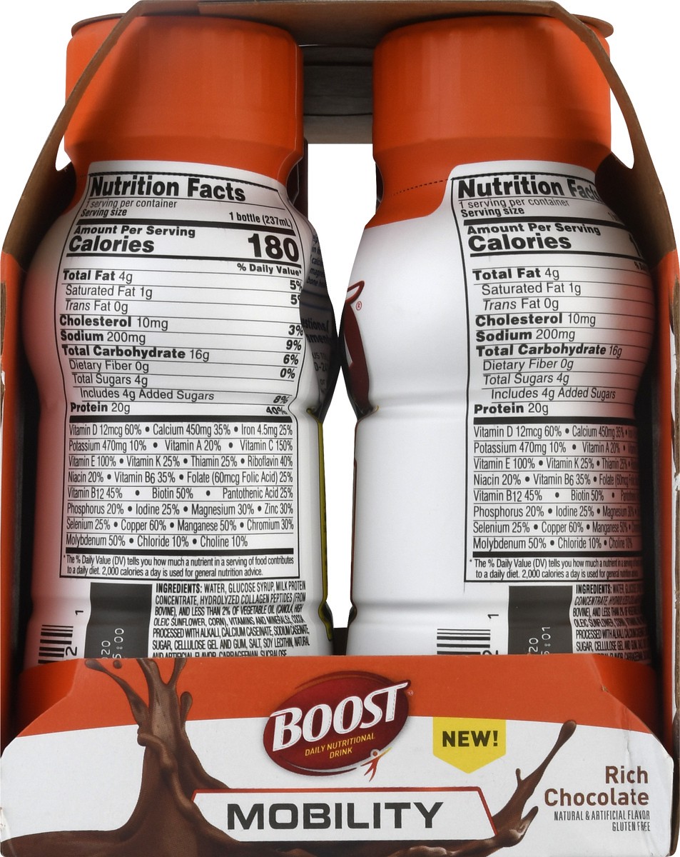 slide 7 of 9, Boost Mobility Ready to Drink Daily Nutritional Drink, Rich Chocolate Nutritional Shake, Bottles - 6 ct; 8 fl oz, 6 ct; 8 fl oz