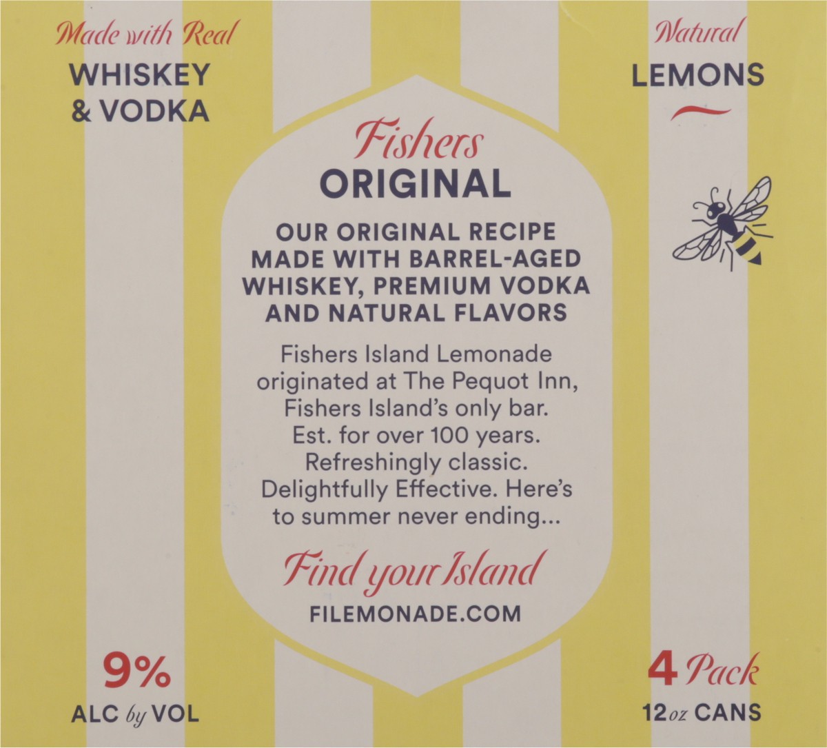 slide 2 of 11, Fishers Island Lemonade Original 4 Pack of 355ml, 355 ml