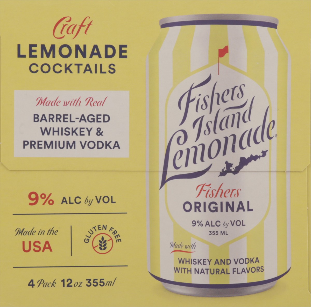 slide 10 of 11, Fishers Island Lemonade Original 4 Pack of 355ml, 355 ml