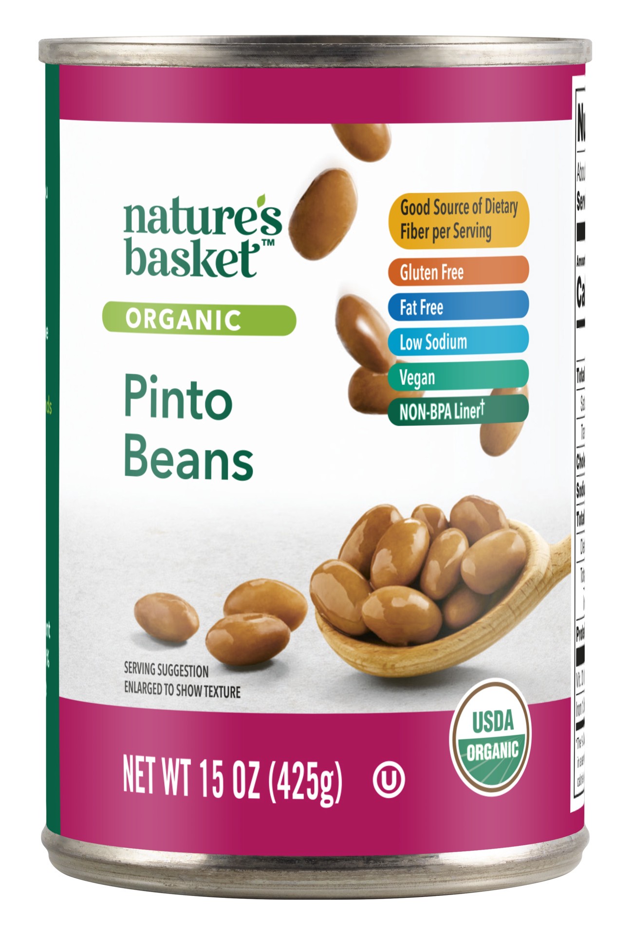 slide 1 of 1, nature's basket Nb Organic Pinto Beans, 15 oz
