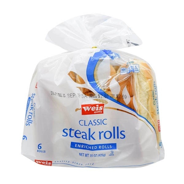 slide 1 of 1, Weis Quality Classic Steak Rolls, 15 oz