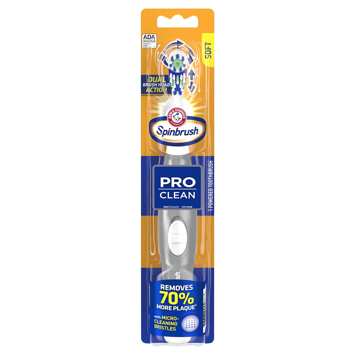slide 1 of 5, ARM & HAMMER Spinbrush Pro Clean Soft Powered Toothbrush, 1 ct