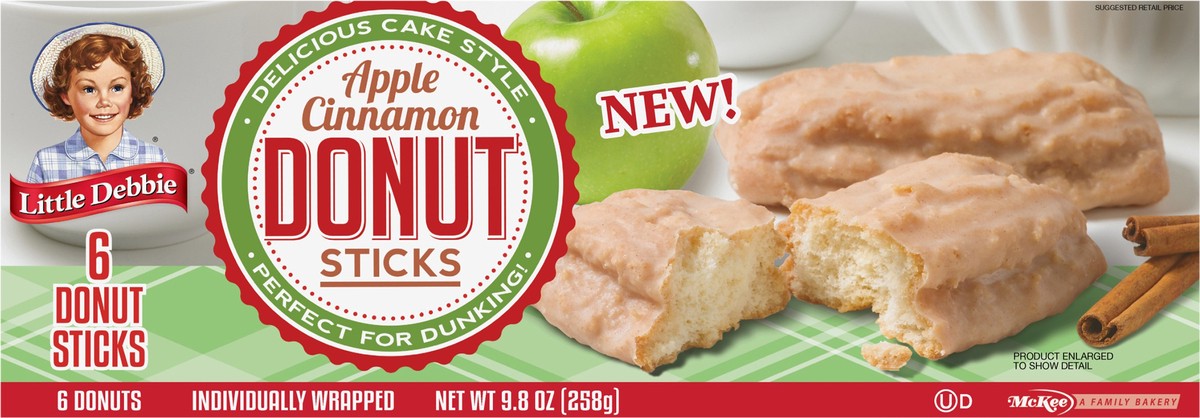 slide 10 of 11, Little Debbie Snack Cakes, Little Debbie Family Pack Apple Cinnamon Donut Sticks, 12.5 oz