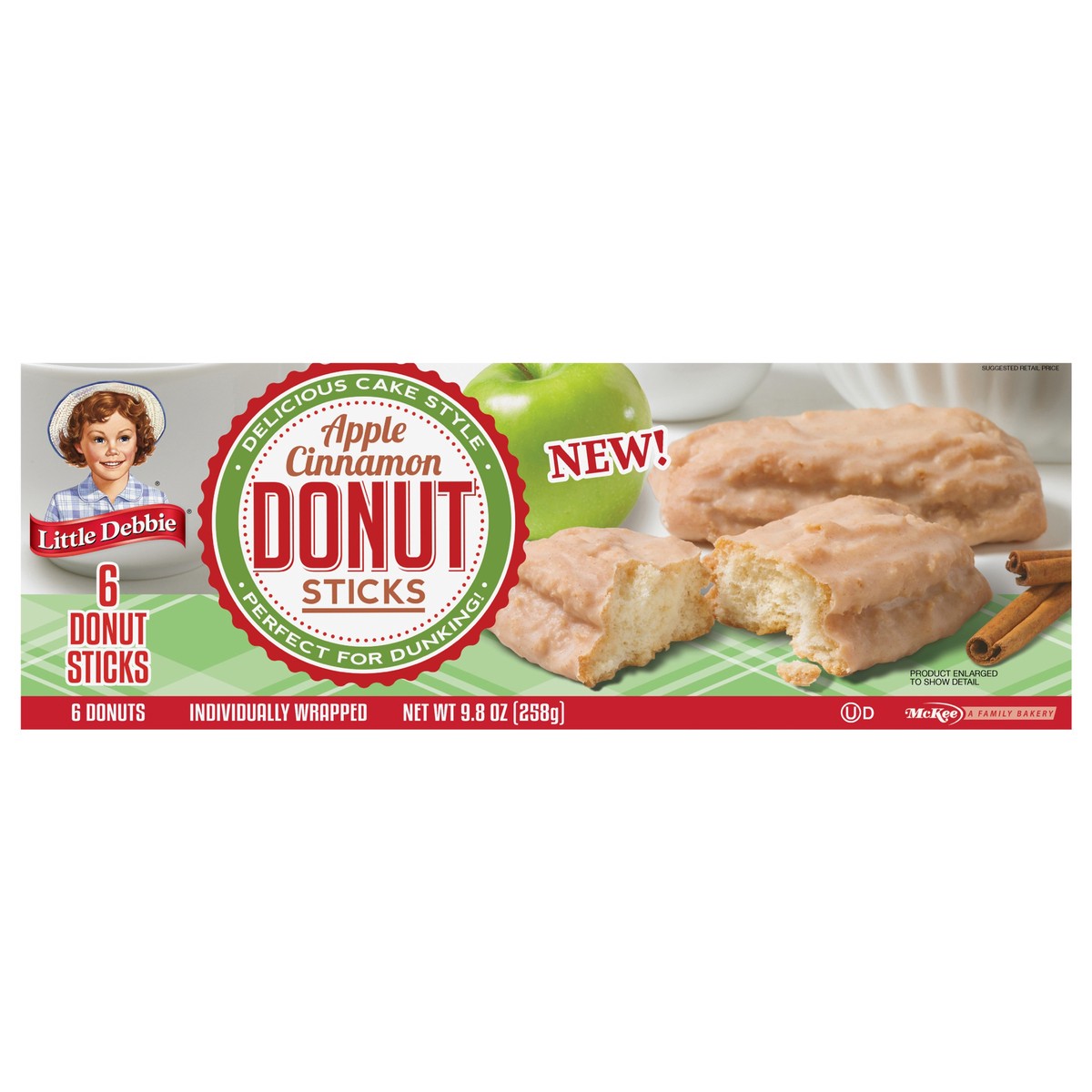 slide 7 of 11, Little Debbie Snack Cakes, Little Debbie Family Pack Apple Cinnamon Donut Sticks, 12.5 oz