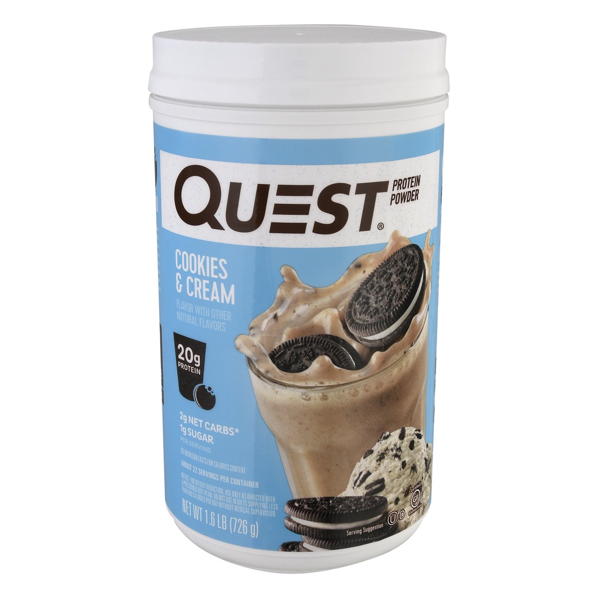 slide 1 of 9, Quest Protein Powder - Cookies & Cream - 25.6oz, 25.6 oz