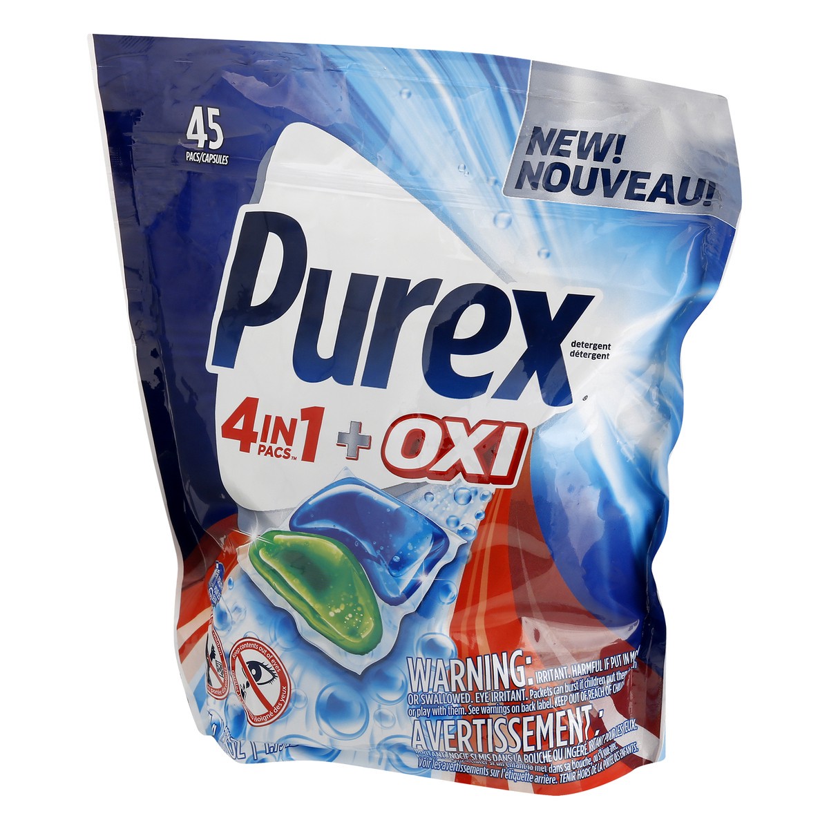 slide 6 of 10, Purex 4 in 1 + Oxi Pacs Detergent 45 ea, 45 ct