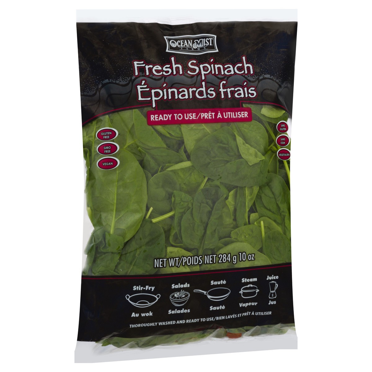 slide 4 of 10, Ocean Mist Farms Fresh Spinach 284 g, 284 g