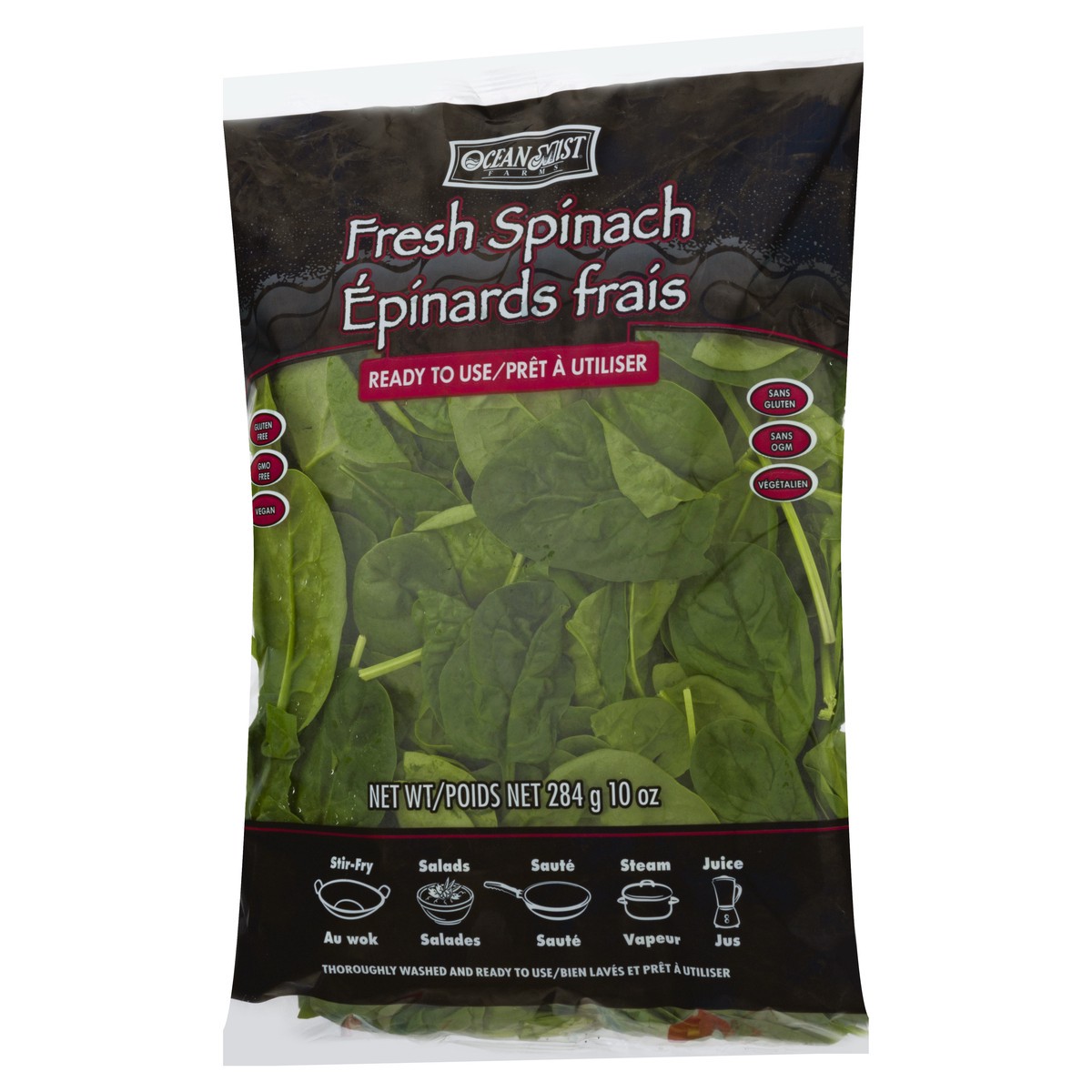 slide 5 of 10, Ocean Mist Farms Fresh Spinach 284 g, 284 g