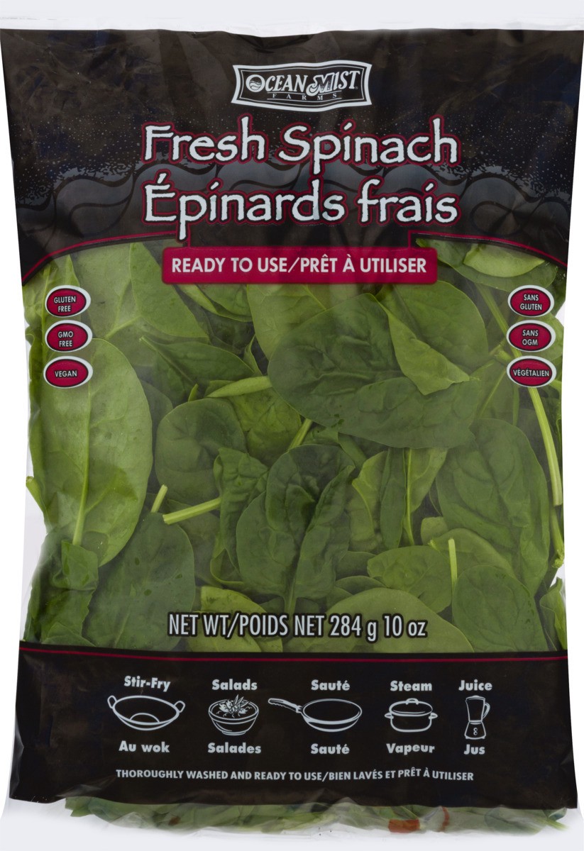 slide 2 of 10, Ocean Mist Farms Fresh Spinach 284 g, 284 g