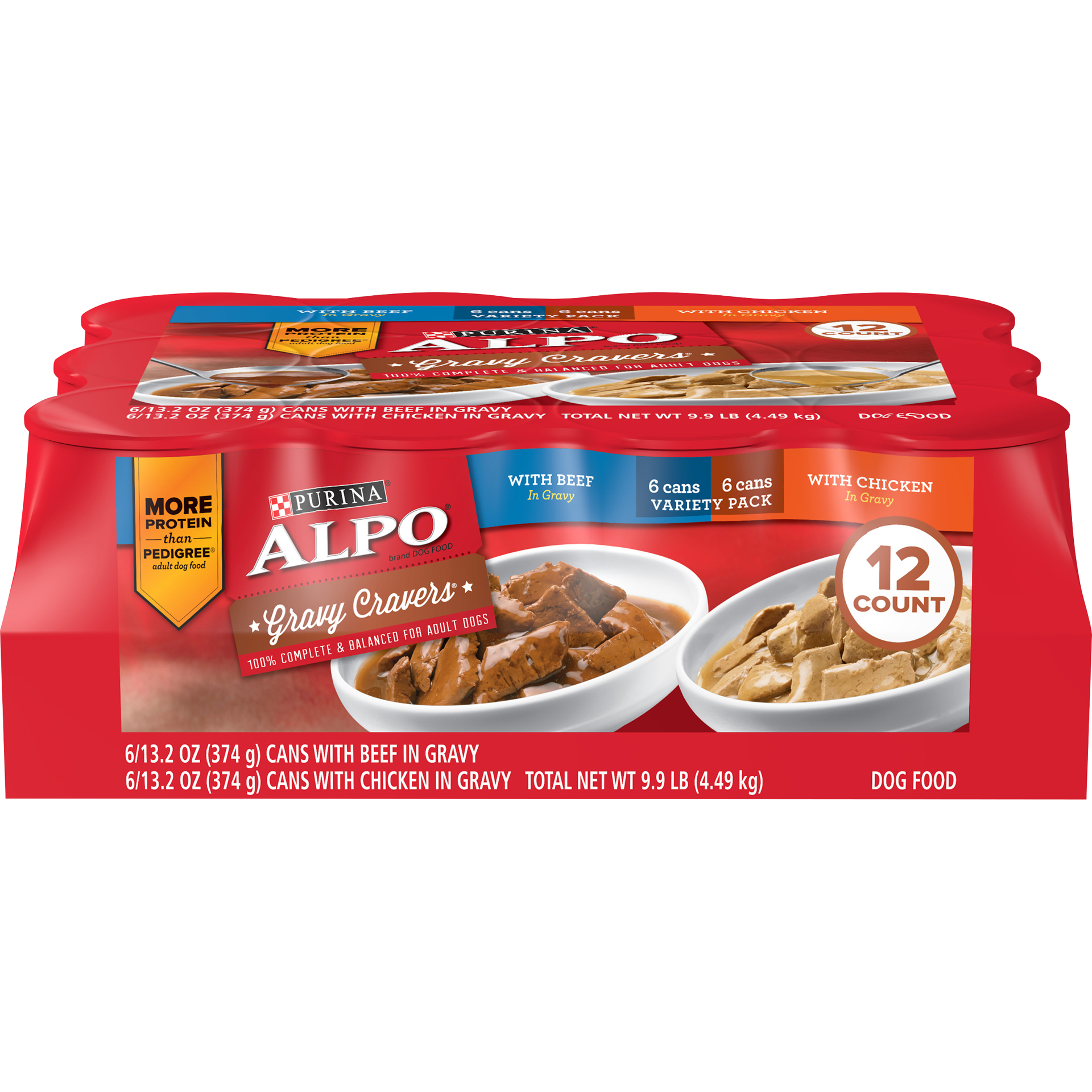 slide 1 of 9, Purina Alpo Gravy Cravers 12Pk Dog Food, 158.4 oz