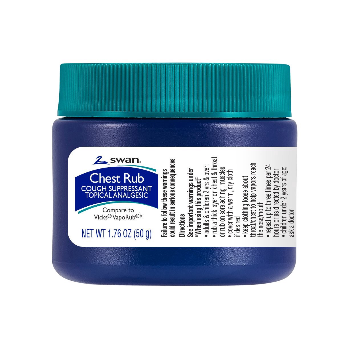 slide 1 of 1, Swan Chest Rub Cough Suppressant, 1.76 oz