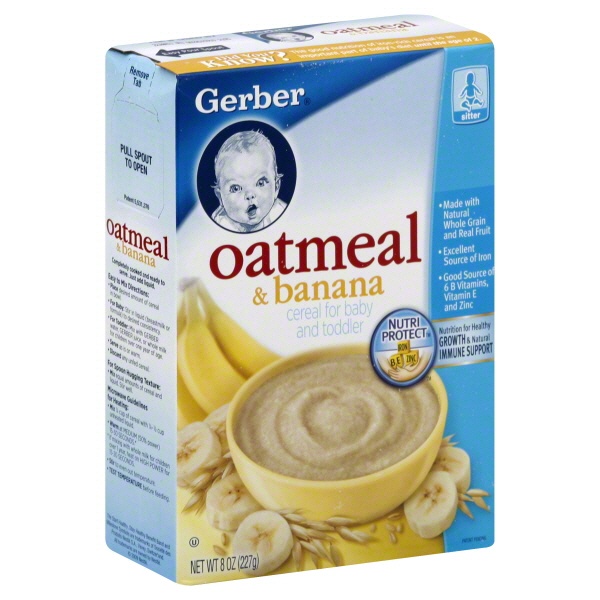 slide 1 of 1, Gerber Oatmeal & Banana Cereal, 8 oz