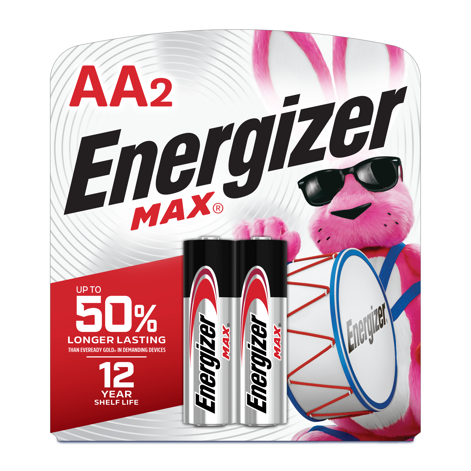 slide 1 of 6, Energizer MAX AA Batteries (2 Pack), Double A Alkaline Batteries, 2 ct