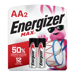 Energizer MAX AA Batteries (2 Pack), Double A Alkaline Batteries