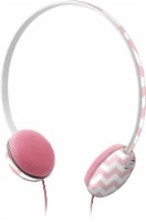 slide 1 of 1, iLive Kids' Safe-Volume On-Ear Headphones - Pink Chevron, 1 ct