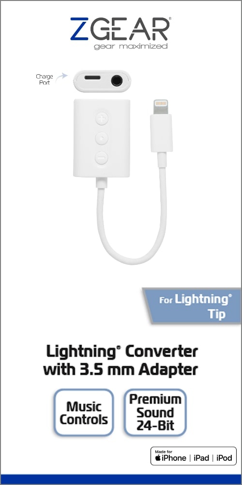 slide 1 of 1, Zgear 24 Bit 8 Pin Adapter, 3.5 mm