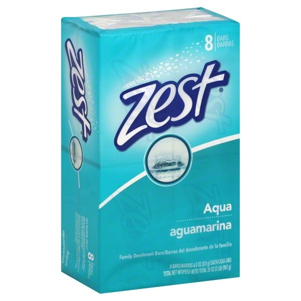 slide 1 of 1, Zest Bar Soap Aqua, 8 ct; 4 oz