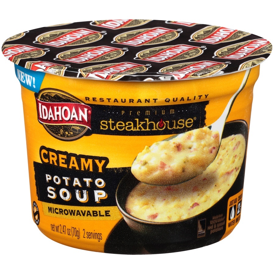 slide 1 of 6, Idahoan Premium Steakhouse Creamy Potato Soup, 2.47 oz