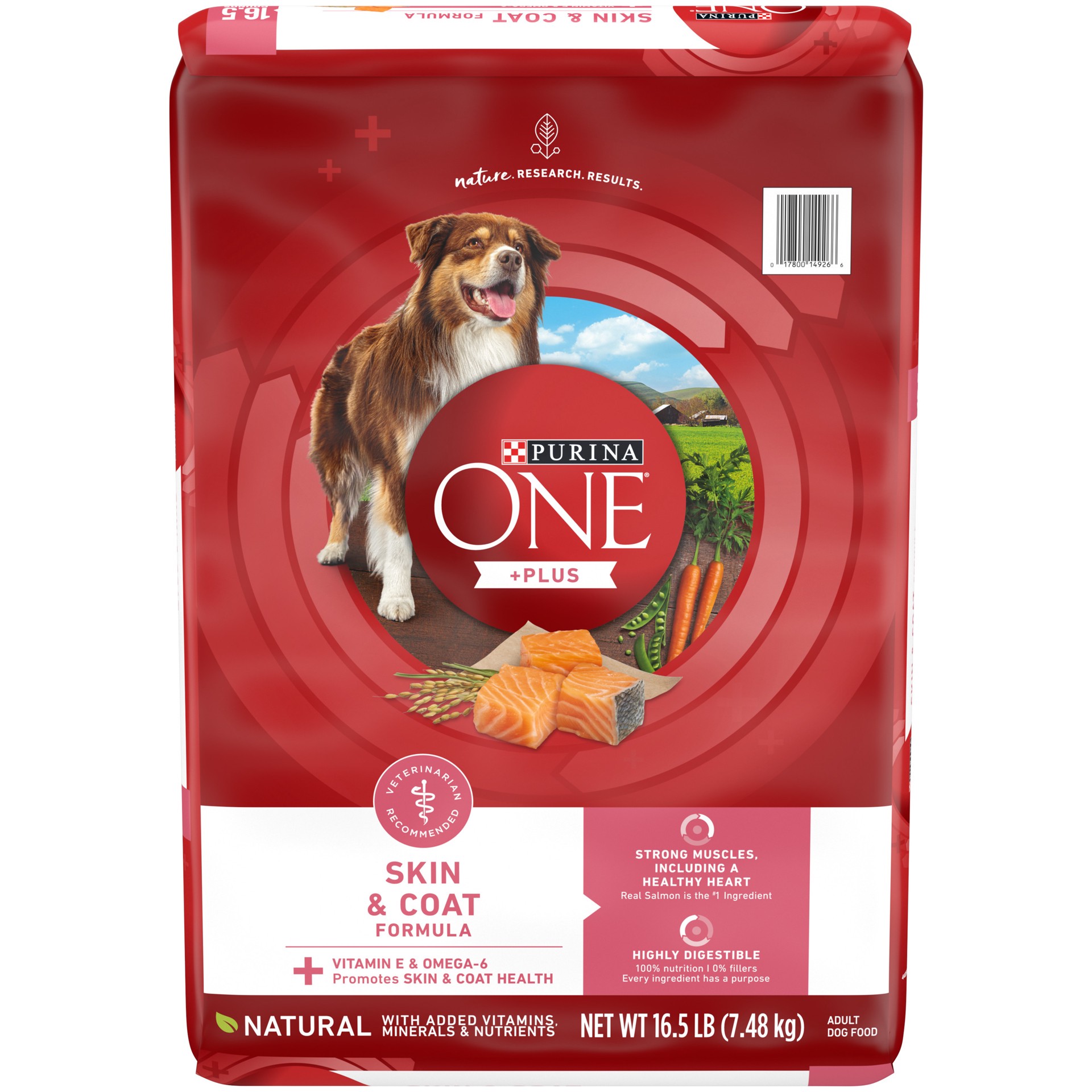 slide 1 of 9, ONE Purina ONE Natural, Sensitive Stomach Dry Dog Food, +Plus Skin & Coat Formula, 16.5 lb