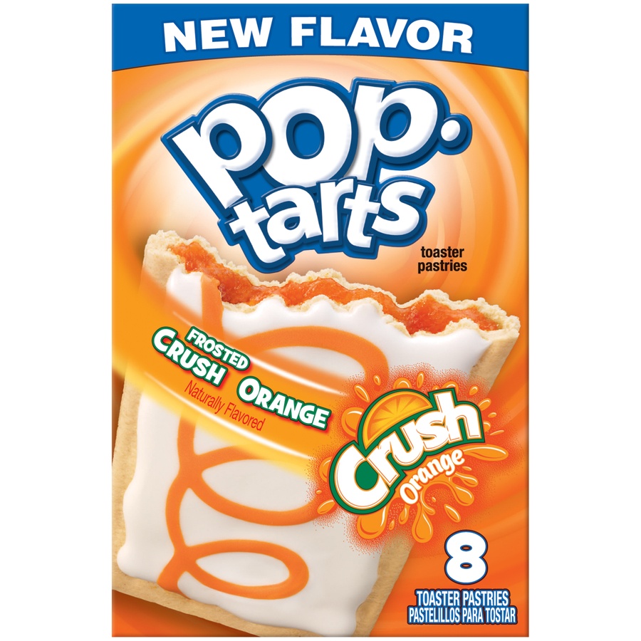 slide 1 of 7, Pop-Tarts Frosted Crush Orange Toaster Pastries, 8 ct; 14.1 oz