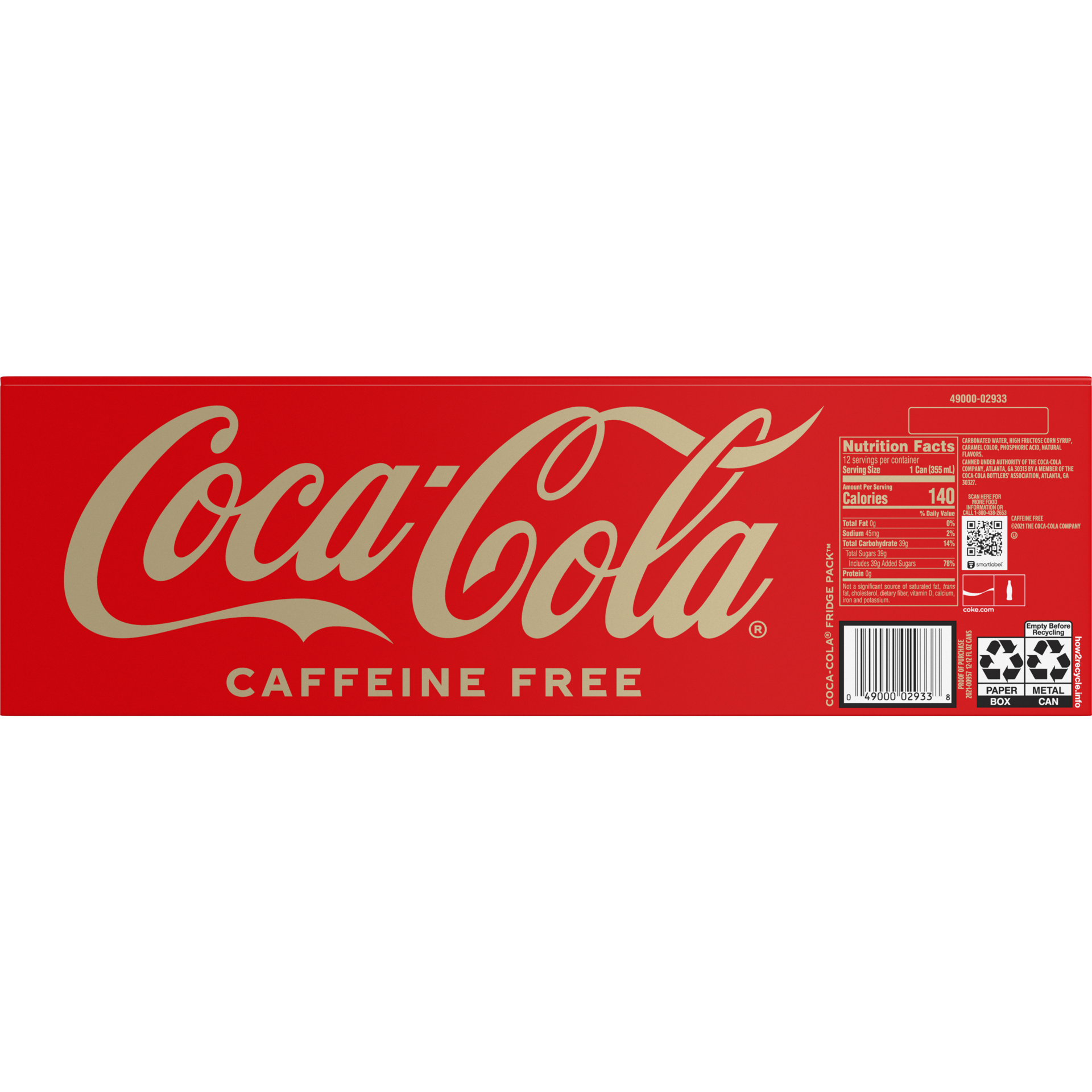 slide 5 of 5, Coca-Cola Caffeine Free Soda Soft Drink, 12 fl oz, 12 Pack, 12 ct; 12 fl oz