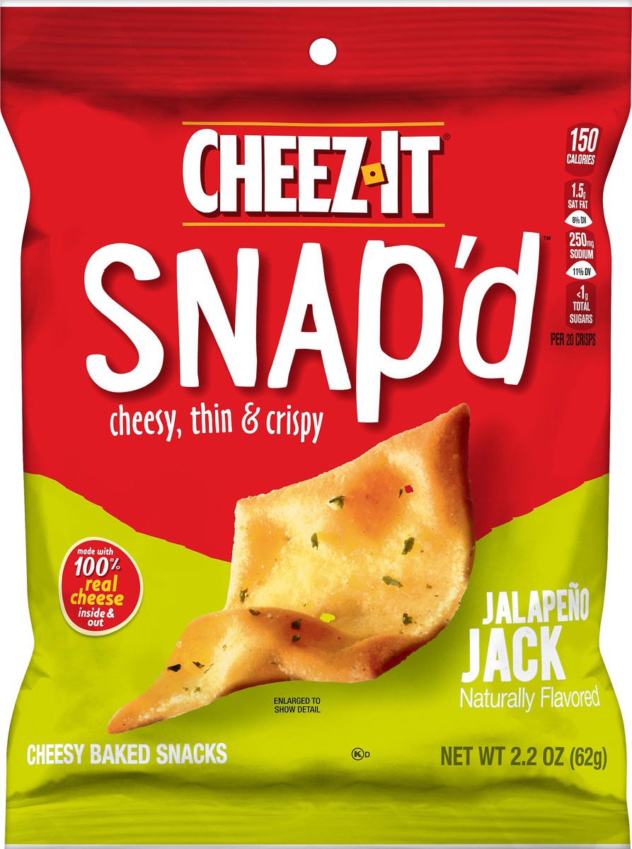 slide 3 of 3, Cheez-It Snap'd Jalapeno Jack Cheesy Baked Snacks 2.2 oz, 2.2 oz