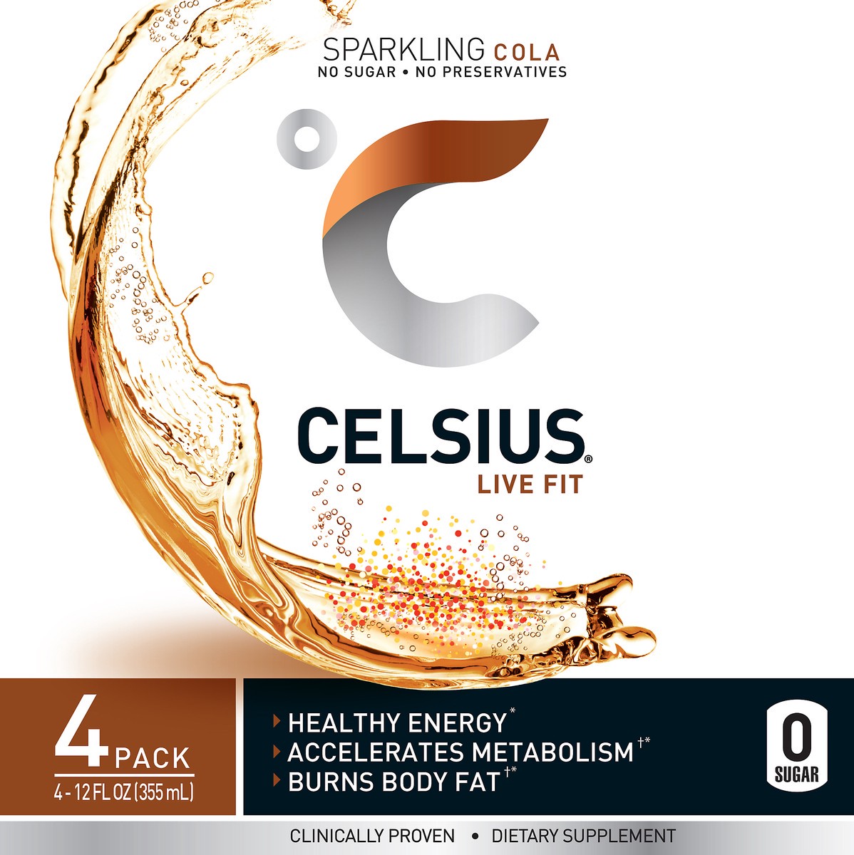 slide 7 of 7, CELSIUS 4 Pack Sparkling Cola Fitness Drink 4 ea - 4 ct, 4 ct