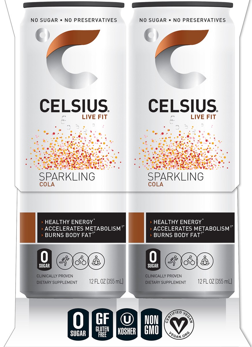 slide 3 of 7, CELSIUS 4 Pack Sparkling Cola Fitness Drink 4 ea - 4 ct, 4 ct